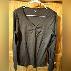 St. John's Bay Chocolate Long Sleeve Top